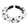 2094738468 Haarband Diadeem 3cm – Knoop & Stippenprint Stof – Wit Zwart