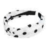 2094738471 Haarband Diadeem 3cm – Knoop & Stippenprint Stof – Wit Zwart