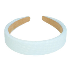 Haarband Diadeem 3cm – Zacht Gevuld – Blokpatroon Stof – Blauw