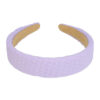 2095073547 Haarband Diadeem 3cm – Zacht Gevuld – Blokpatroon Stof – Paars