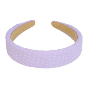 Haarband Diadeem 3cm – Zacht Gevuld – Blokpatroon Stof – Paars