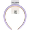 2095073553 Haarband Diadeem 3cm – Zacht Gevuld – Blokpatroon Stof – Paars