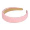 2095075650 Haarband Diadeem 3cm – Zacht Gevuld – Blokpatroon Stof – Roze