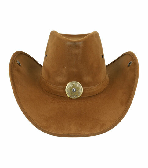 2095392849 Cowboyhoed - Western hoed in velvet ster onesize - Bruin