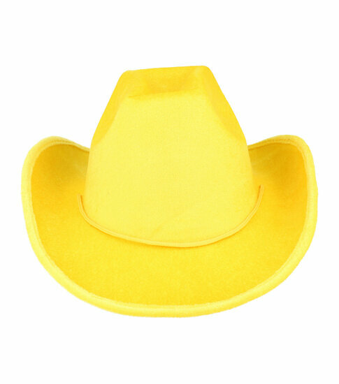 2095393215 Cowboyhoed - Western Hoed - Velvet - One Size - Geel