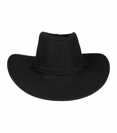 2095393548 Cowboyhoed - Western Hoed in Linnenlook - One Size - Zwart