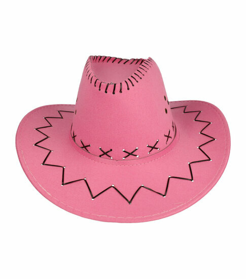 2095393671 Cowboyhoed - Western hoed met stiksel onesize - Roze