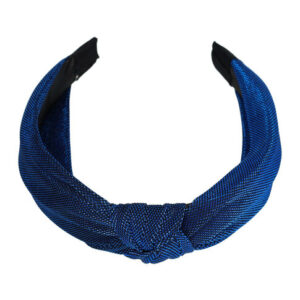 Haarband Diadeem 3cm – Knoop & Glitterprint Stof – Blauw