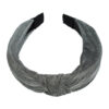 2095660284 Haarband Diadeem 3cm – Knoop & Glitterprint Stof – Zilver Grijs