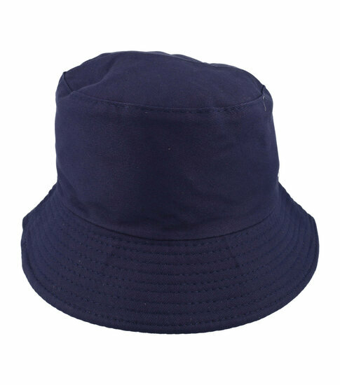 Bucket Hat Hoedje – Omkeerbaar – One Size – Donkerblauw