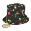Bucket Hat Hoedje – Spetters Print Omkeerbaar – One Size – Zwart Multicolor