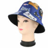 Bucket Hat Hoedje – Katten Print Omkeerbaar – One Size – Blauw Wit Bruin