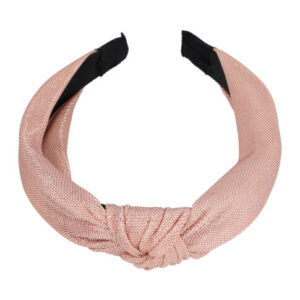 Haarband Diadeem 3cm – Knoop & Glitterprint Stof – Roze
