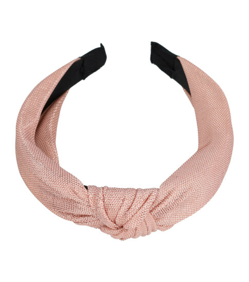 2096055249 Haarband Diadeem 3cm – Knoop & Glitterprint Stof – Roze