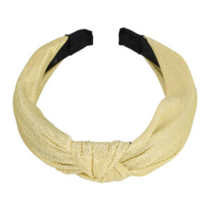 Haarband Diadeem 3cm – Knoop & Glitterprint Stof – Goud