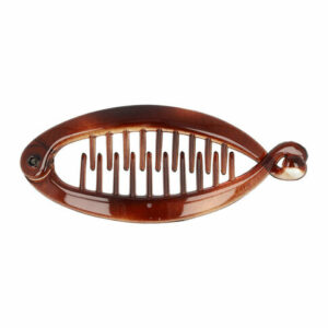 Haarspeld bananenklem - Staartklem basic glans 9cm - Bruin