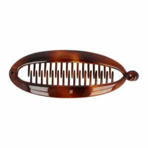 Haarspeld bananenklem - Staartklem basic glans 14cm – Bruin