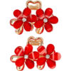 2097316053 Haarspeld Haarklemmen 4cm – Bloemvorm met Strass Steentjes – Rood Goud – Set van 2