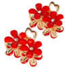 2097316056 Haarspeld Haarklemmen 4cm – Bloemvorm met Strass Steentjes – Rood Goud – Set van 2