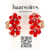 2097316062 Haarspeld Haarklemmen 4cm – Bloemvorm met Strass Steentjes – Rood Goud – Set van 2