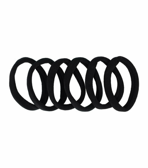 2097641250 Haarelastieken basic - Endless - Zwart – Set van 6