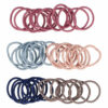 2097964893 Haarelastiekjes mini - Dun zonder metaal 2cm - Roze blauw bruin- Set van 50