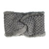 2099511519 Haarband Twist 12cm – Teddy 10% Wol – Gebreide Stof – Grijs
