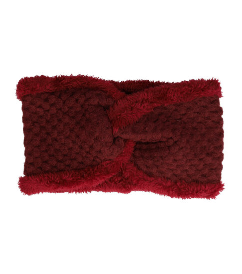 2099598243 Haarband Twist 12cm – Teddy 10% Wol – Gebreide Stof – Rood
