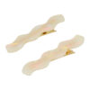 2099810373 Haarspeld Duckklemmen 6cm – Wavevorm – Parelmoer Wit – Set van 2