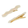 2099810376 Haarspeld Duckklemmen 6cm – Wavevorm – Parelmoer Wit – Set van 2