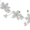 Haarband kralen - Bloemenkroon parel strass - Wit zilver