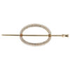2099928402 Haarspeld Haarclip - Pin cuff ovaal parel strass - Goud wit zilver