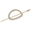 2099928405 Haarspeld Haarclip - Pin cuff ovaal parel strass - Goud wit zilver