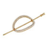 2099928411 Haarspeld Haarclip - Pin cuff ovaal parel strass - Goud wit zilver