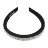 2100079914 Haarband Diadeem 3cm – Zacht Gevuld – Glitter Steentjes – Handmade – Zwart Zilver