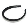 2100079920 Haarband Diadeem 3cm – Zacht Gevuld – Glitter Steentjes – Handmade – Zwart Zilver