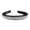 2100079923 Haarband Diadeem 3cm – Zacht Gevuld – Glitter Steentjes – Handmade – Zwart Zilver