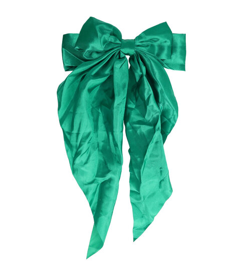 2100611481 Haarspeld Patentspeld Strik 18cm – Lange Linten 30cm – Handmade – Groen