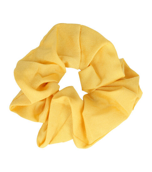 2101622481 Haarelastiek Scrunchie – Basic – Gladde Stof – Geel