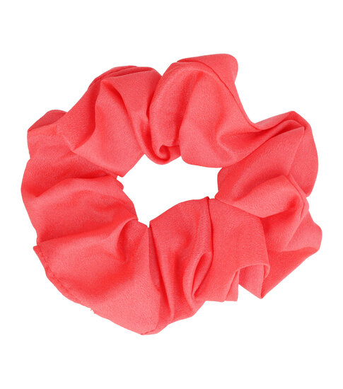 2101708377 Haarelastiek Scrunchie – Basic – Gladde Stof – Koraalroze