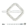2101950165 Haarspeld haarclip - Vierkant strass steentjes 4,5cm - Zilver – Set van 2