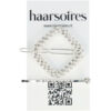 2101950174 Haarspeld haarclip - Vierkant strass steentjes 4,5cm - Zilver – Set van 2