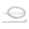 2101953012 Haarspeld haarclip - Ovaal strass steentjes 4,5cm - Zilver – Set van 2