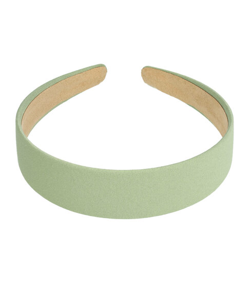 2102146965 Haarband Diadeem 3cm – Gladde Stof – Effen Kleur – Lichtgroen