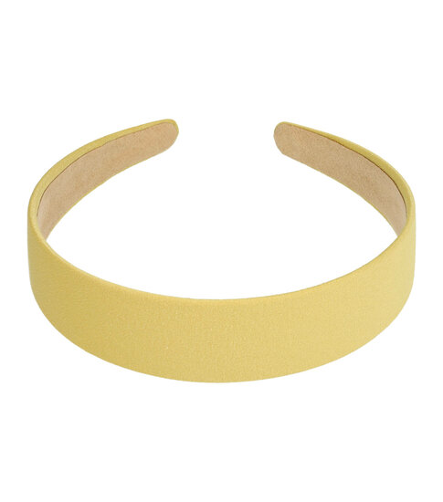 2102150670 Haarband Diadeem 3cm – Gladde Stof – Effen Kleur – Geel
