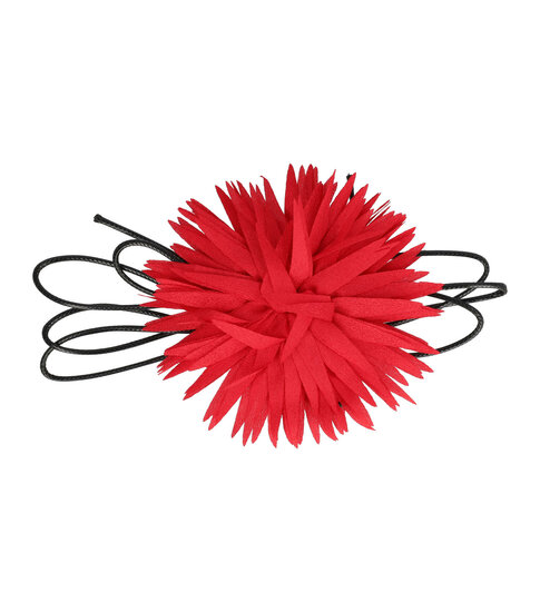 2102632818 Haarband bloem - Veter striklint - Rood