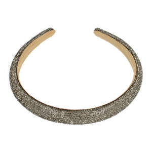 Haarband Diadeem 1,5cm – Dik Gevuld – Glitter Steentjes – Zilver Grijs