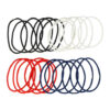 2103571986 Haarelastieken basic - Dun zonder metaal – Rood wit blauw zwart - Set van 24