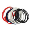 2103571989 Haarelastieken basic - Dun zonder metaal – Rood wit blauw zwart - Set van 24