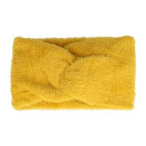 Haarband Twist 10cm – Effen Kleur – Gebreide Stof – Geel